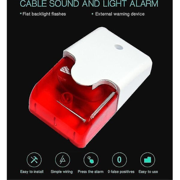 12v 110db Mini Wired Strobe Siren Flashing Light Siren Red Light Sound Siren Hom Carousel 2