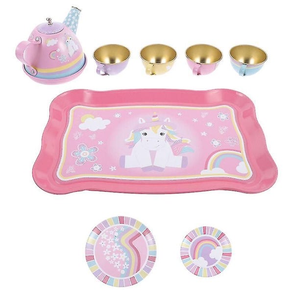 1 Set Mini Iron Art Tea Wares Miniature Tea Ware Models Kids Pretend Play Toys Carousel 1