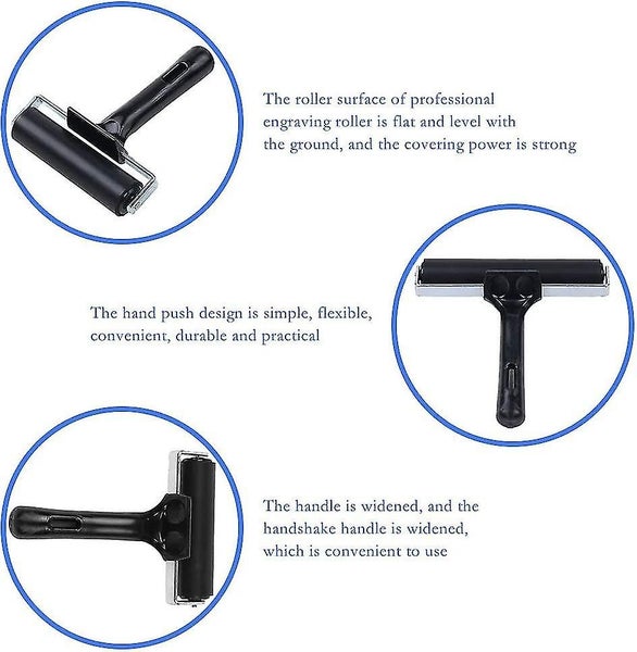 10cm Brayer Roller,1 Pc Handle Rubber Brayer Roller Ink Roller Applicator For Oi Carousel 2