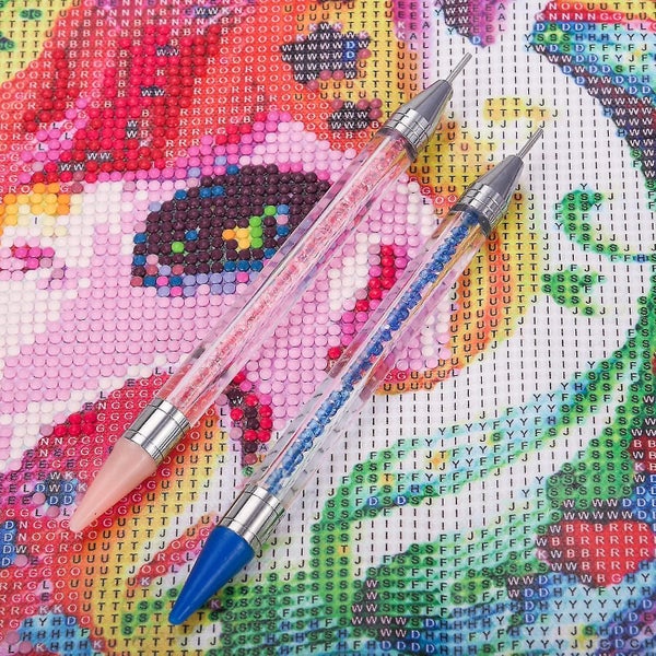 2 Pcs Rhinestone Diamond Painting Pen Tools For 5d Diy Painting Gem Wax Picker T Carousel 4