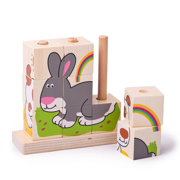 Bigjigs Toys Stacking Blocks (Pets) Carousel 1