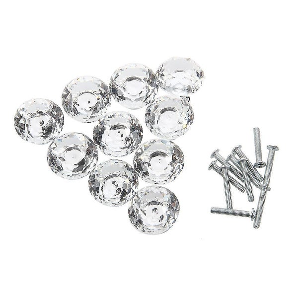 10pcs 30mm Glass Door Drawer Cabinet Furniture Handle Knob Screw Carousel 5