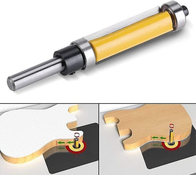 1/4 Inch Shank Pattern Flush Trim Bit With Top And Bottom Bearing Woodworking To Carousel 5