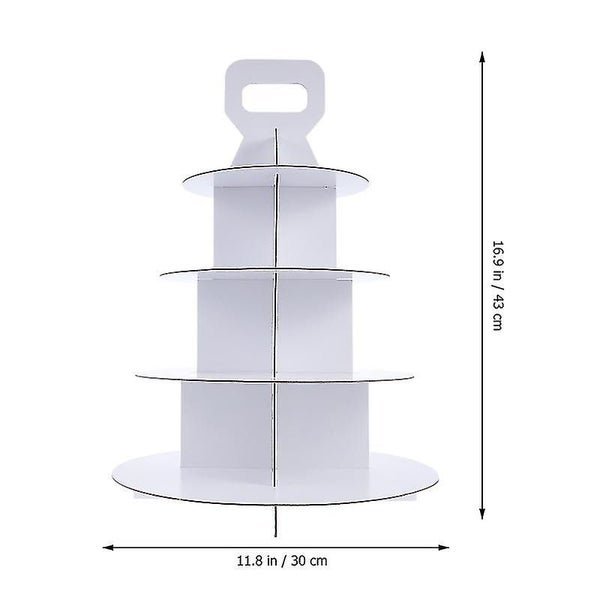1 Set Portable Dessert Cake Box Four Layer Cake Packaging Box Organizer Carousel 3