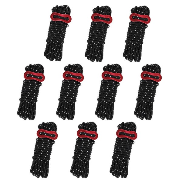 10 Pieces Reflective Tent Rope, 4m Nylon Reflective Tent Rope With Aluminum Adju Carousel 1