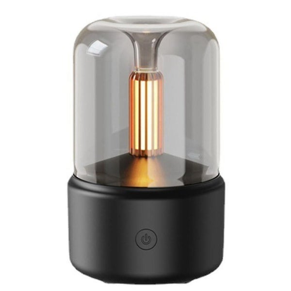 120ml Candle Lamp Aroma Diffuser Air Humidifier Electric Flame Black Carousel 1