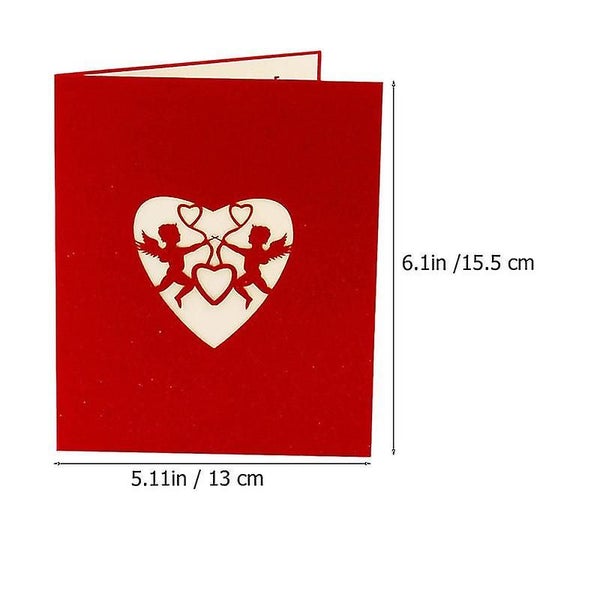 1pc 3d Loving Blessing Cards Greeting Cards Memos Heart-shaped Design Postcards Carousel 2