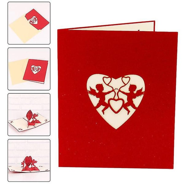 1pc 3d Loving Blessing Cards Greeting Cards Memos Heart-shaped Design Postcards Carousel 3