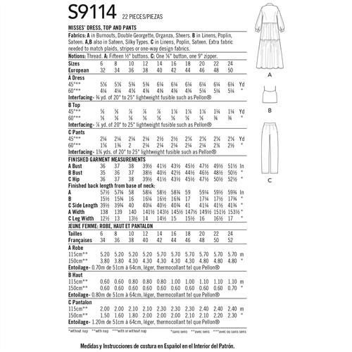 Simplicity Pattern 9114 Misses' Dress Top & Pants H5 (6-8-10-12-14) Carousel 2