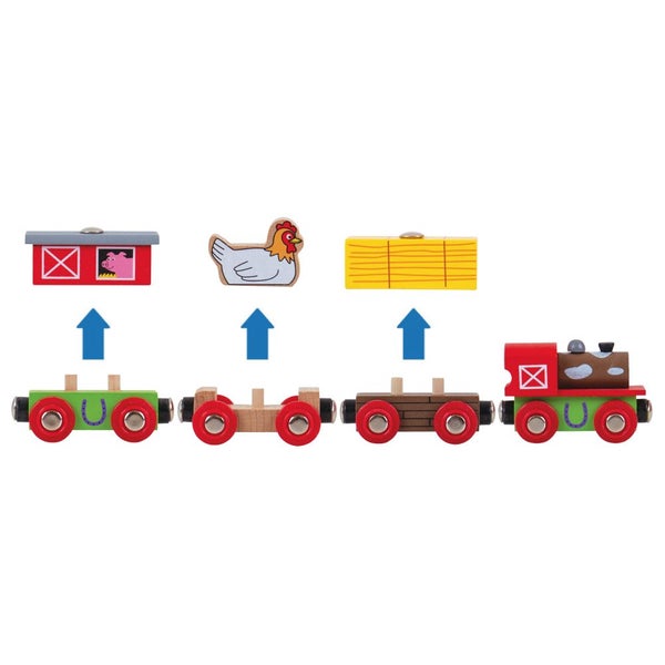 Bigjigs Rail Farmyard Train Carousel 2