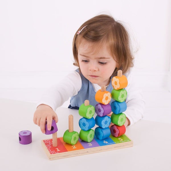 Bigjigs Toys First Flower Stacker Carousel 8