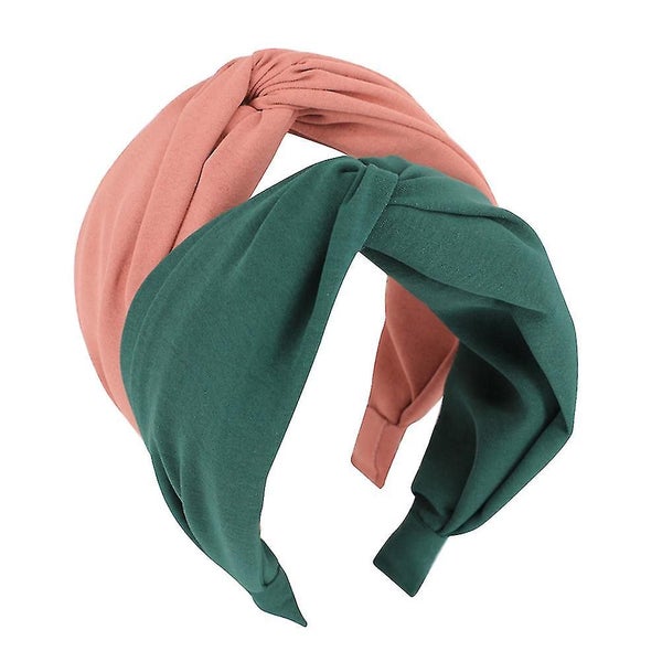 2pcs Head Bands Twine Cross Knot Elastic Wide Edge Hair Accessory Headdress Head Carousel 1