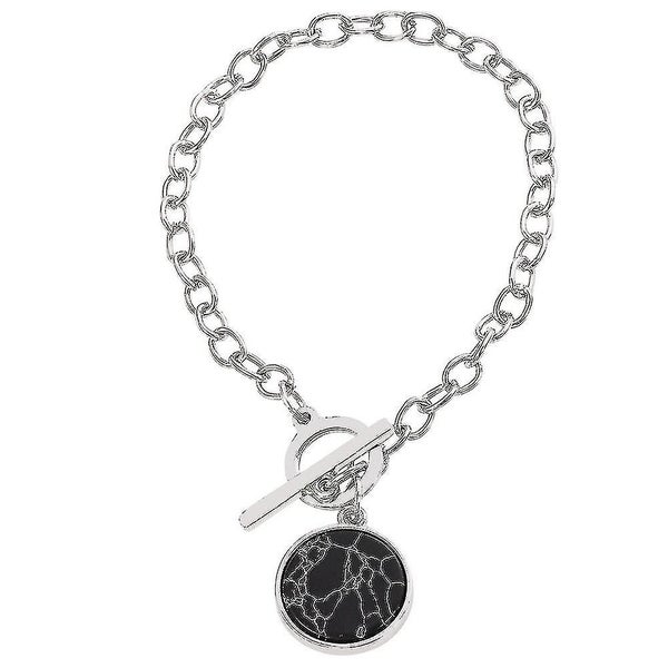 2pcs Personalized Round Clavicle Chain Leisure Short Necklace Bracelet Accessori Carousel 1