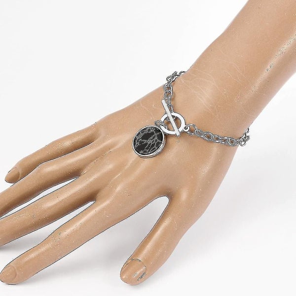 2pcs Personalized Round Clavicle Chain Leisure Short Necklace Bracelet Accessori Carousel 4