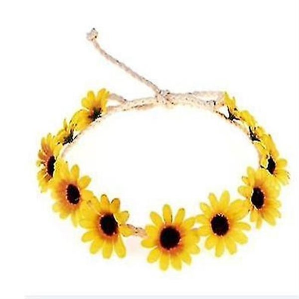 2pieces Sunflower Crown Hair Wreath Daisy Flower Headbands Carousel 1