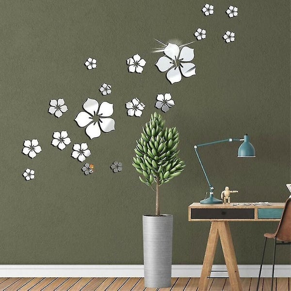 3d Diy Mirror Acrylic Flower Wall Sticker Decal Art Decor Carousel 3