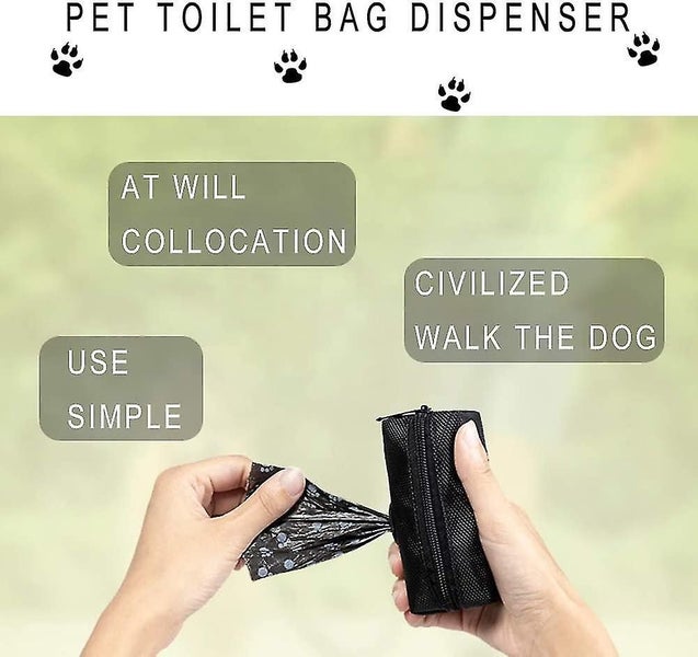 2pcs Poop Bag Dispenser, Dog Poop Bag, Dog Waste Catcher Dogs, Black Gift Carousel 2