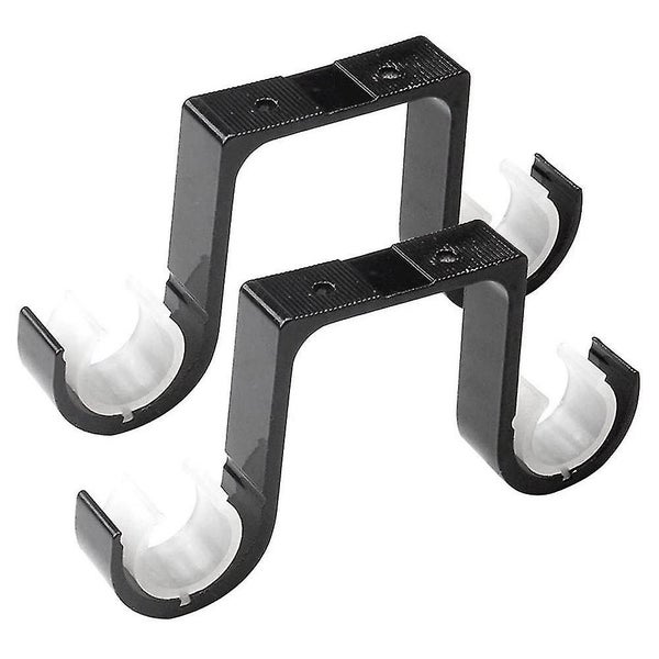 2pcs Double Curtain Rod Brackets Ceiling Mount Supports Aluminum Alloy Black Carousel 1