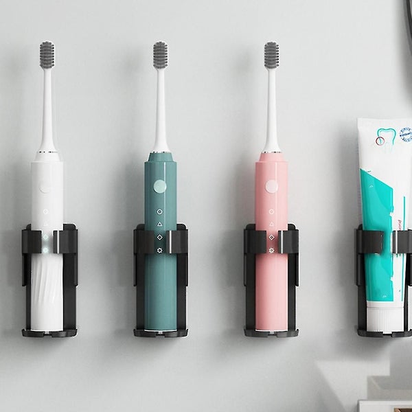 2pcs Electric Toothbrush Holder, Adhesive Metal Black Wall Mount Toothbrush Orga Carousel 5