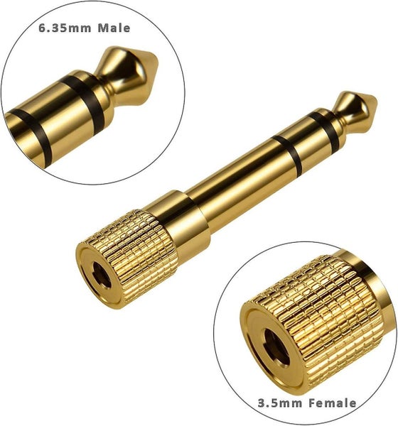 3 Packs Stereo Audio Adapter Converter, 6.35mm (1/4 Inch) Male To 3.5mm (1/8 Inc Carousel 1