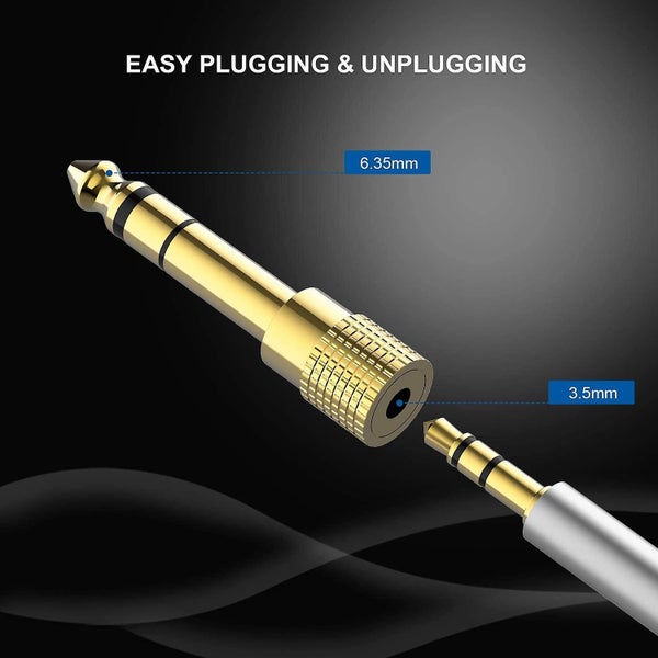 3 Packs Stereo Audio Adapter Converter, 6.35mm (1/4 Inch) Male To 3.5mm (1/8 Inc Carousel 4