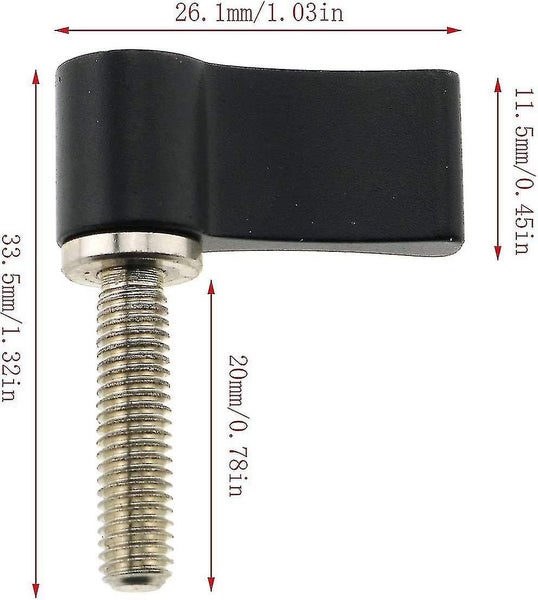 2pcs L-shaped 7-shaped Handle Screw M5 20mm Male Threading Rotating Knob Carousel 2