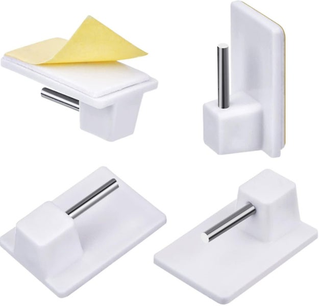 20pcs Curtain Hooks Adhesive Hooks For Curtain Rods White Carousel 1