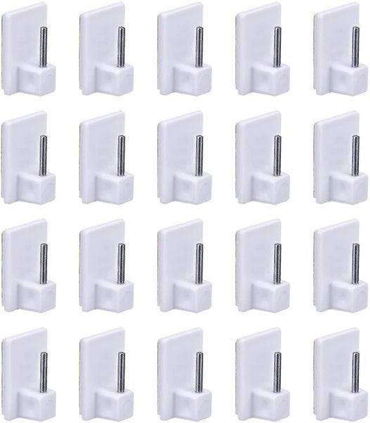20pcs Curtain Hooks Adhesive Hooks For Curtain Rods White Carousel 2
