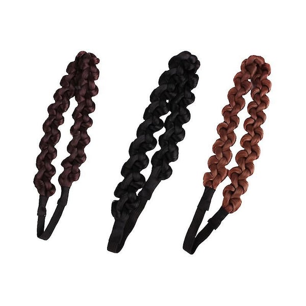 3pcs Wig Hair Hoops Knitted Headband Braid Hair Band Adorable Headwrap Women Hea Carousel 2