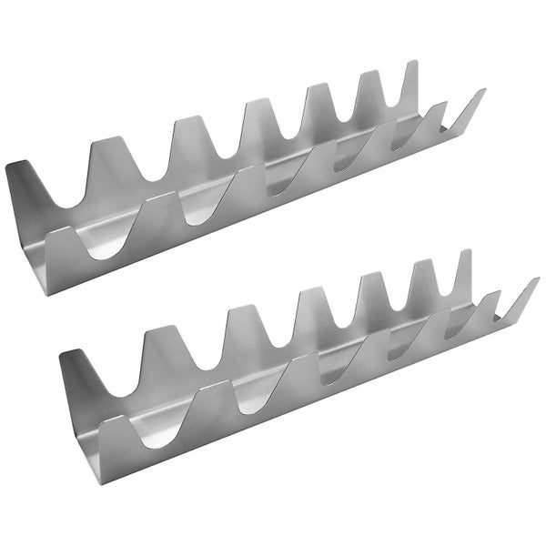 2pcs Stainless Steel Tortilla Stands, Tongs, Wavy Pancake Stand, Holder Carousel 1