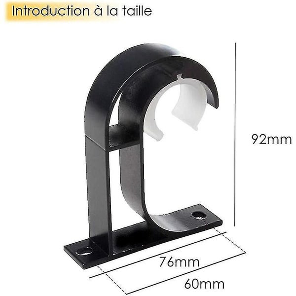2pcs Curtain Rod Bracket Brackets, Aluminum Alloy Wardrobe Rod Bracket Closet Wa Carousel 2