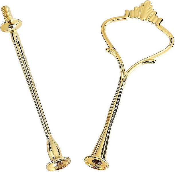 2-tiers Cupcake Tray Stand Crown Handle Hardware Fruit Plate Fittings(gold) Carousel 1