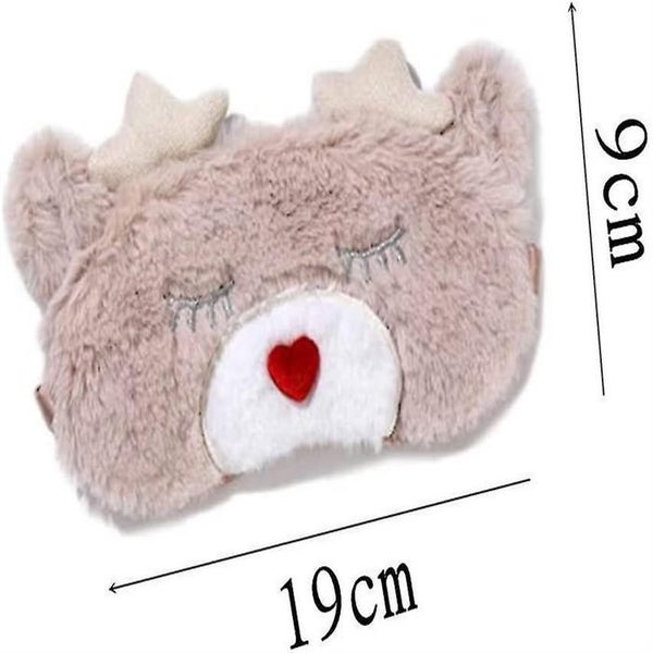 2 Pieces Cartoon Blindfold Lovely Plush Travel Blindfold Sleep Eye Mask For Gir Carousel 2