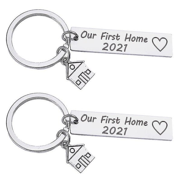 2pcs Stainless Steel Housewarming Keychains Chic Bag Pendants Gift Key Rings Carousel 1