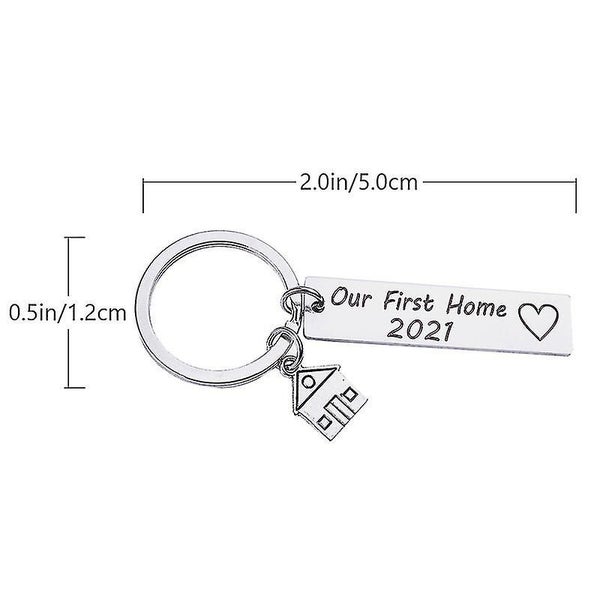2pcs Stainless Steel Housewarming Keychains Chic Bag Pendants Gift Key Rings Carousel 2
