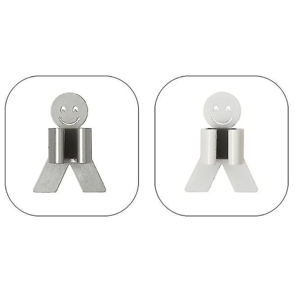 2 Pieces Non Punch Adhesive Wall Mounted Mop Holder Hanger Clip Seamless Mop Hoo Carousel 2