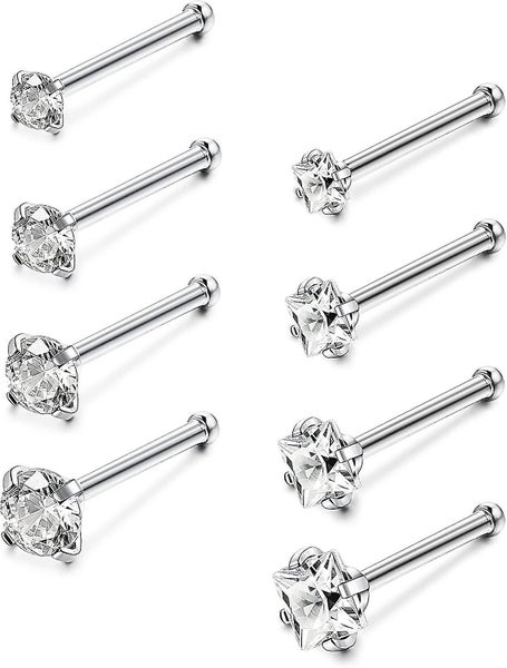 20g Stainless Steel ,nose Rings Studs L-shape Piercing Body Jewelry 1.5mm 2mm 2 Carousel 1