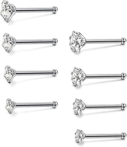 20g Stainless Steel ,nose Rings Studs L-shape Piercing Body Jewelry 1.5mm 2mm 2 Carousel 2