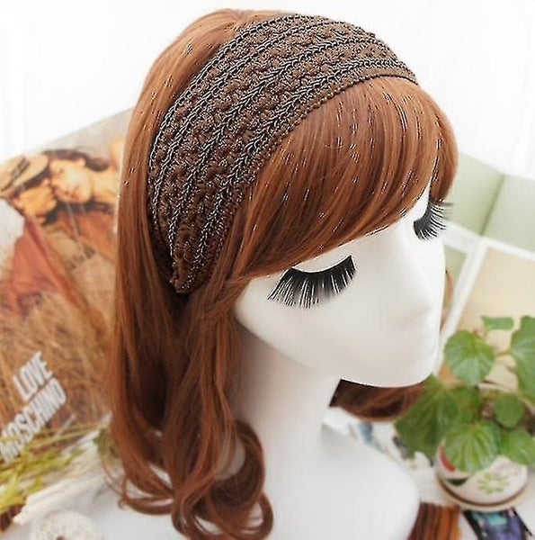 3pcs Wide Hard Headbands, Fashion Vintage Handmade Hair Band Woven Retro Fabric Carousel 5
