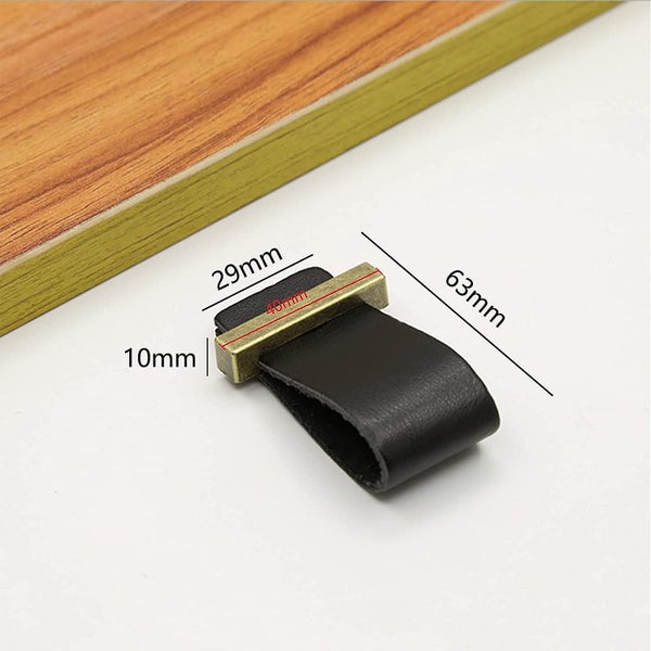 6 Pieces Leather Handle For Furniture, Cupboard Handles Leather Drawer Door Knob Carousel 2