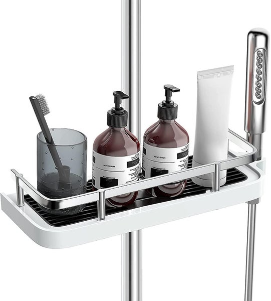 Adjustable Shower Shelf, No Drilling Organizer Holder For Shampoo, Soap, Face Cl Carousel 2
