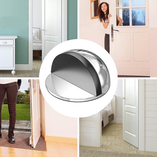 4 Pcs Door Stoppers, Adhesive Door Stopper, Stainless Steel Door Stops With Stic Carousel 5