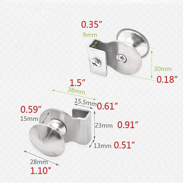 4 Stainless Steel Snap On Glass Door Handles Glass Door Knobs 5-8mm Drawer Handl Carousel 2