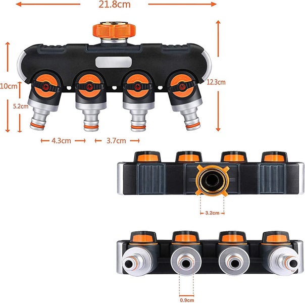 4 Way Splitter, Convenient Outdoor 4 Way Branch Hose Connector For Garden And Ho Carousel 2