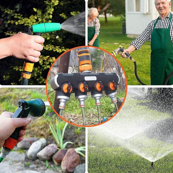 4 Way Splitter, Convenient Outdoor 4 Way Branch Hose Connector For Garden And Ho Carousel 5