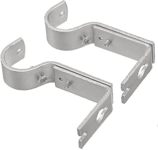 Adjustable Wall Mount Bracket Curtain Rod Bracket Curtain Rod Bracket(2pcs, Silv Carousel 1