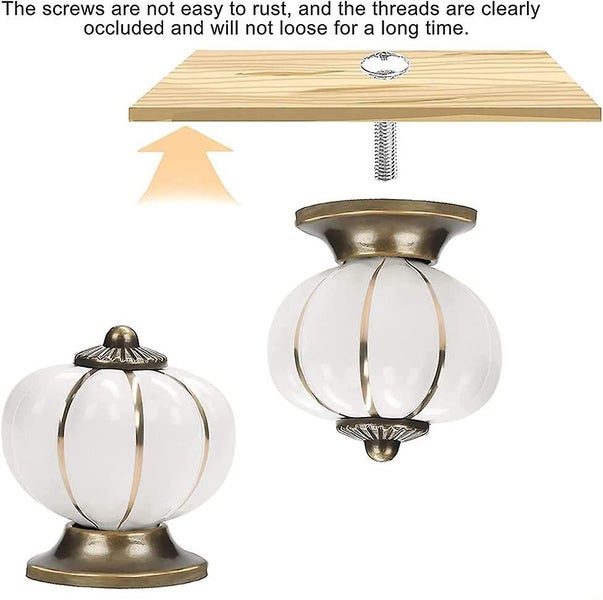 6 Pieces Furniture Knob, Cupboard, Drawer Door Knobs Handle, Ceramic Cupboard Ha Carousel 2