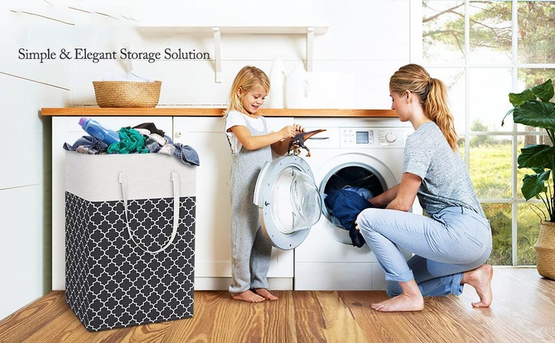 Laundry Basket Hamper Large Collapsible with Carry Handles Clothes Hampers 75L Carousel 2