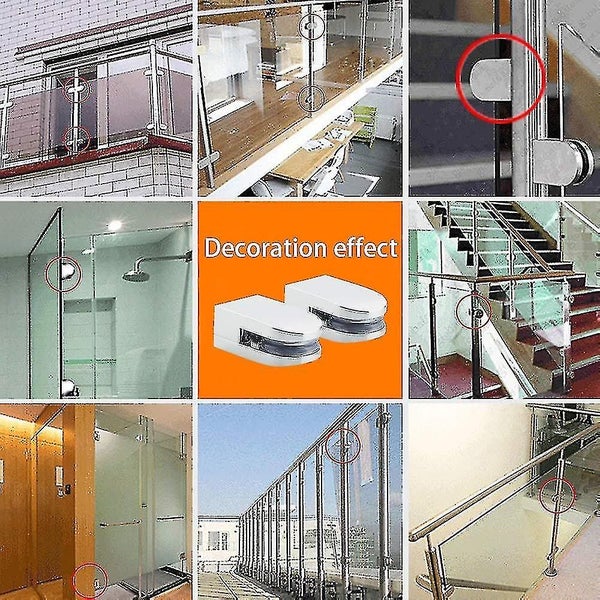 4 Pcs Glass Clamp Glass Shelf Brackets Comptiable With 5-10mm Thick Glass, Adjus Carousel 2