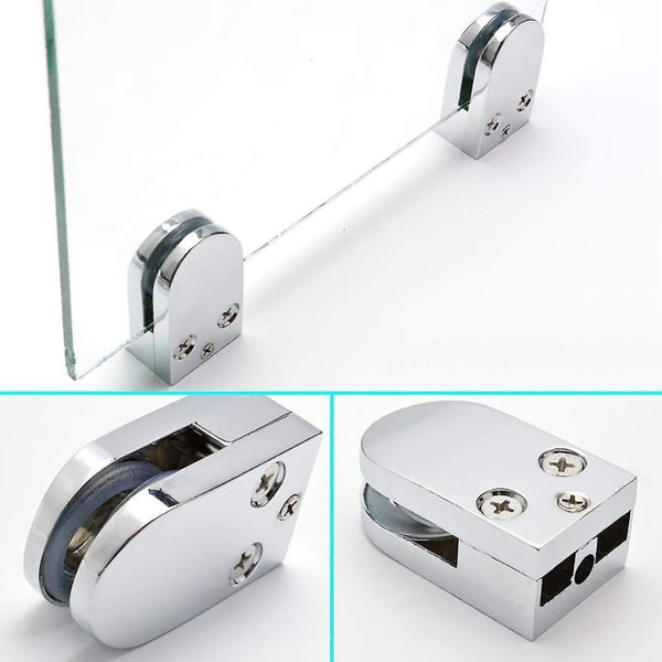 4 Pcs Glass Clamp Glass Shelf Brackets Comptiable With 5-10mm Thick Glass, Adjus Carousel 5
